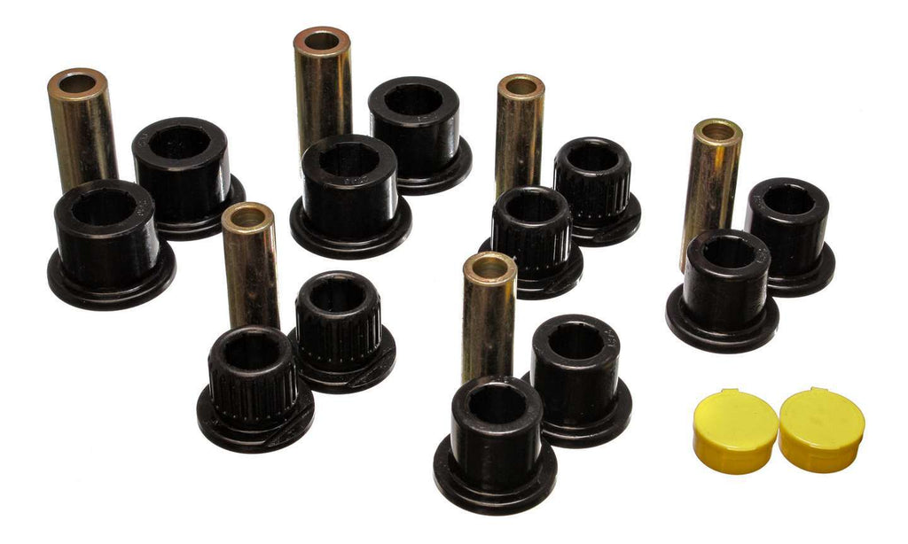 Energy Suspension Leaf Spring Bushing Set; Black; Rear; Performance Polyurethane;