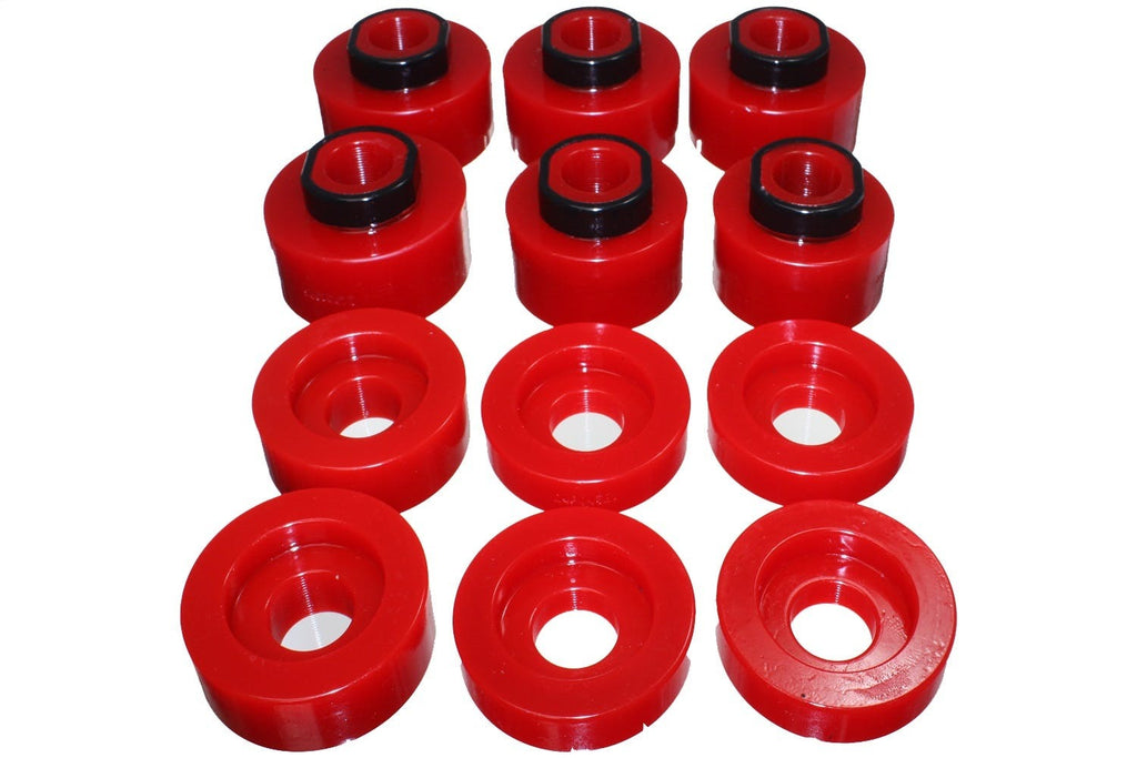 Energy Suspension Body Mount Set; Red; Performance Polyurethane;