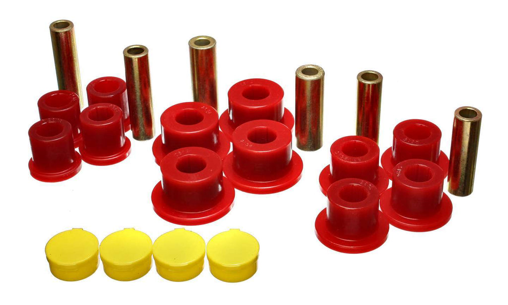 Energy Suspension Leaf Spring Bushing Set; Red; Rear; Performance Polyurethane;