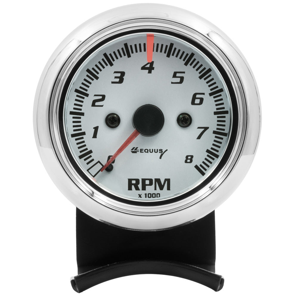 Equus 2-1/2 Dia Tachometer 8000 RPM White Dial