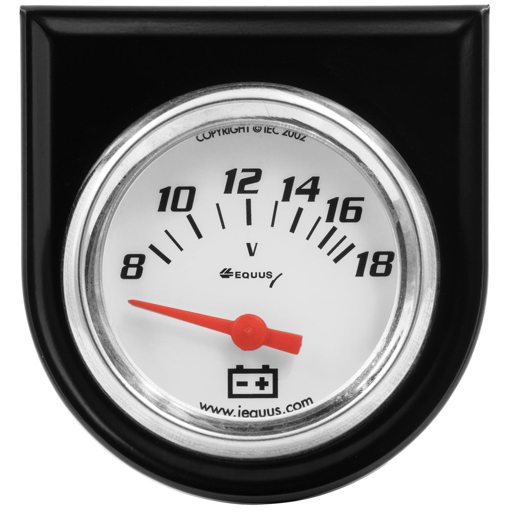 Equus 2.0 Dia Voltmeter Gauge w/Black Panel