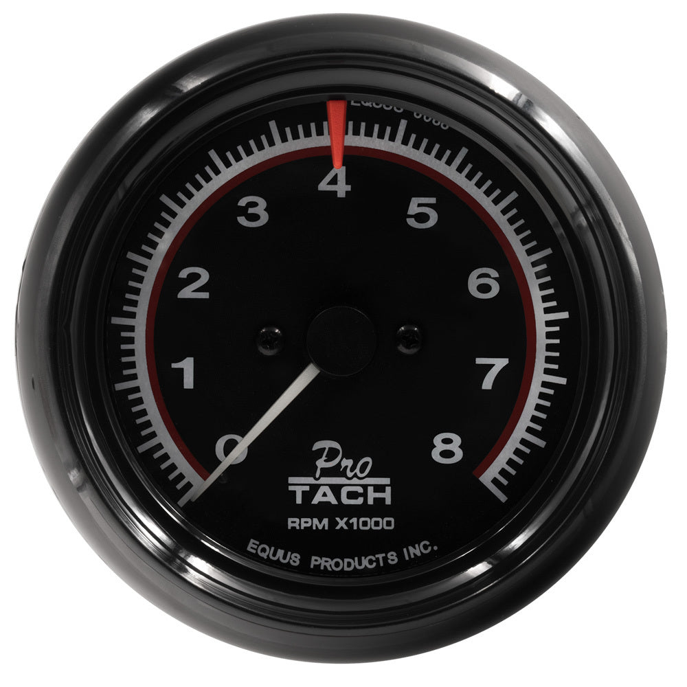 Equus 3-3/8 Dia Tachometer 8000 RPM Black Dial