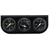 Equus1-1/2 Dia Triple Gauge Set w/Black Panel