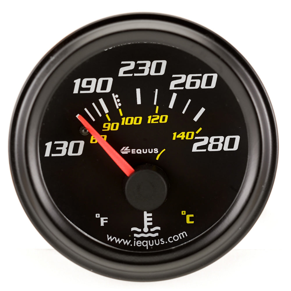 Equus 2.0 Dia Water Temp Gauge Black  130-280