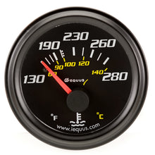 Cargar imagen en el visor de la galería, Equus 2.0 Dia Water Temp Gauge Black  130-280