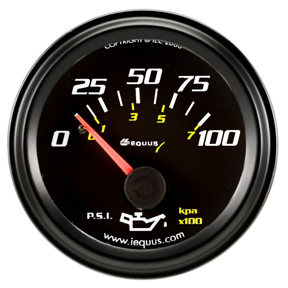 Equus 2.0 Dia Oil Pressure Gauge Black  0-100psi