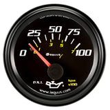 Equus 2.0 Dia Oil Pressure Gauge Black  0-100psi