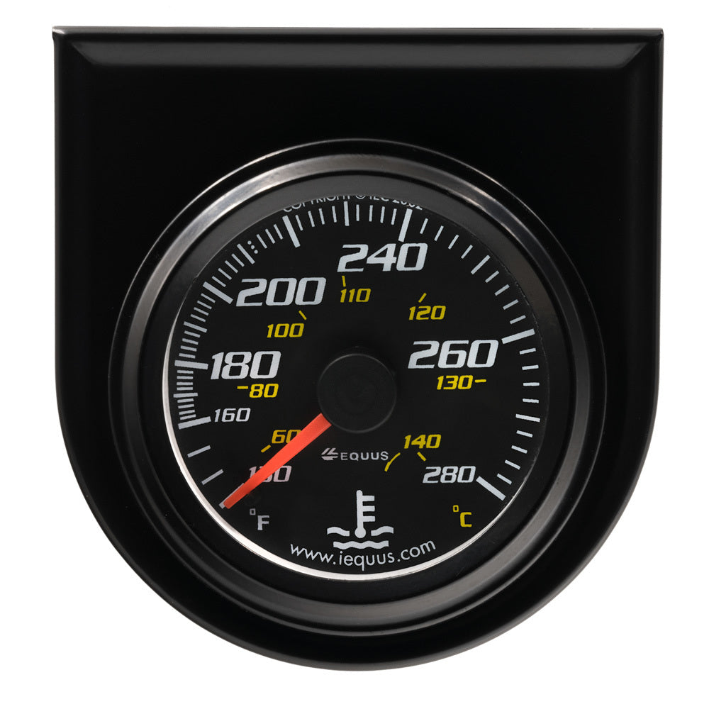 Equus 2.0 Dia Water Temp Gauge Black  130-280