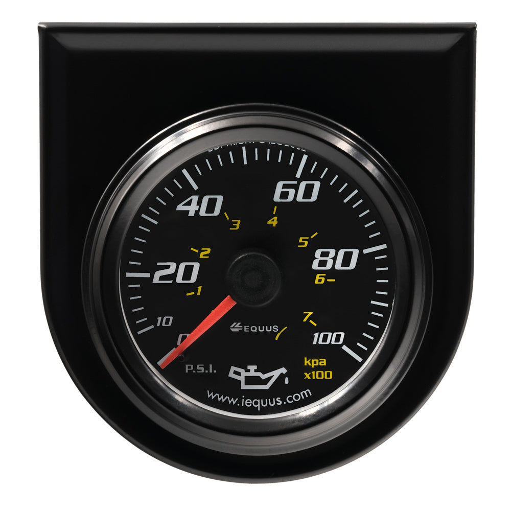 Equus 2.0 Dia Oil Pressure Gauge Black  0-100psi