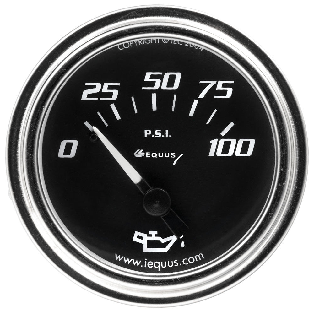 Equus 2.0 Dia Oil Pressure Gauge Chrome  0-100psi