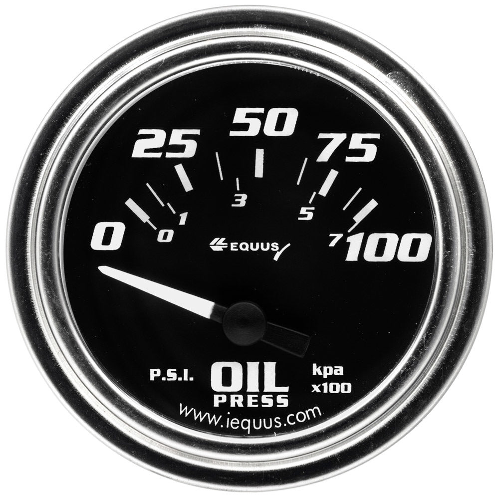 Equus 2.0 Dia Oil Pressure Gauge Chrome  0-100psi