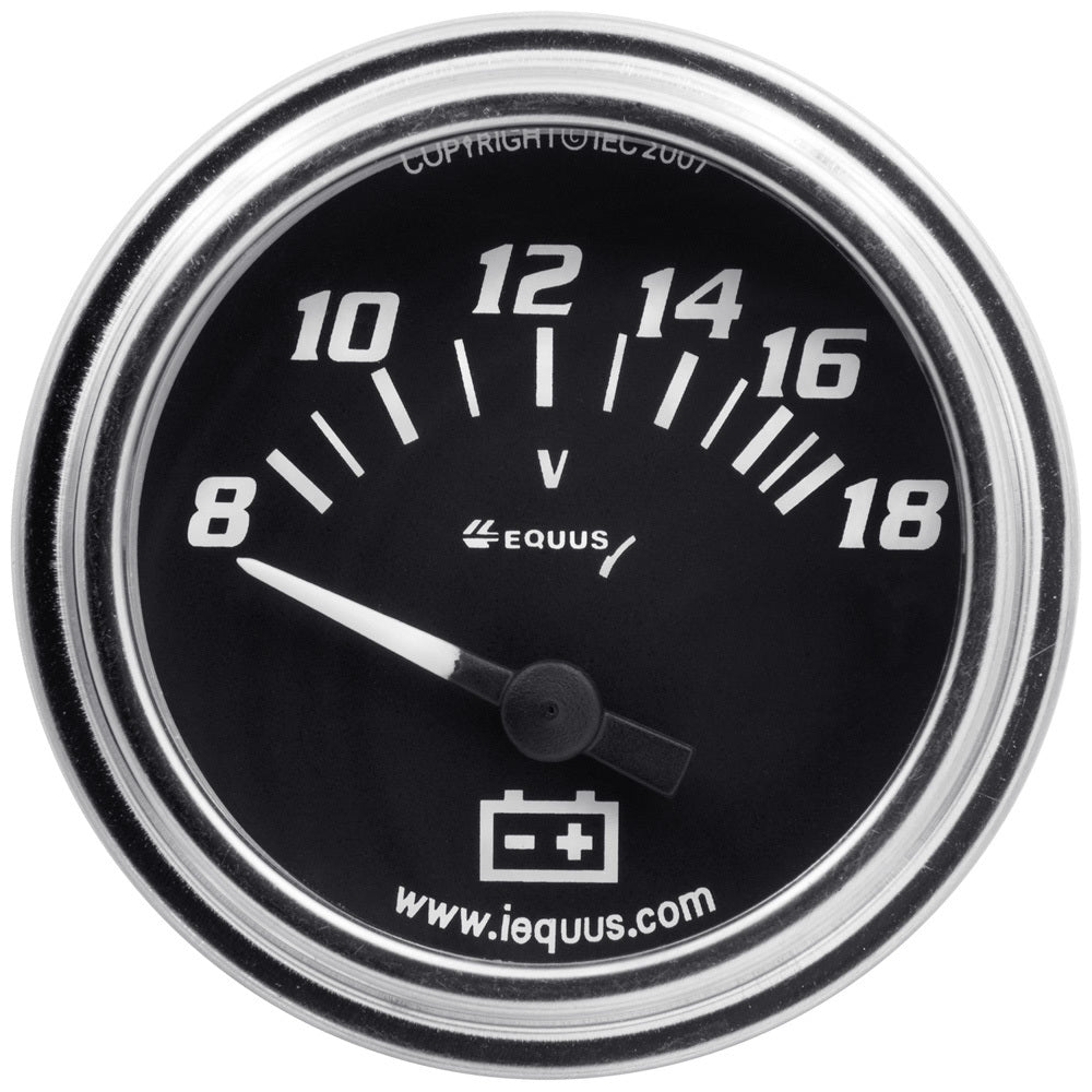 Equus 2.0 Dia Voltmeter Gauge Chrome 8-18 Volts