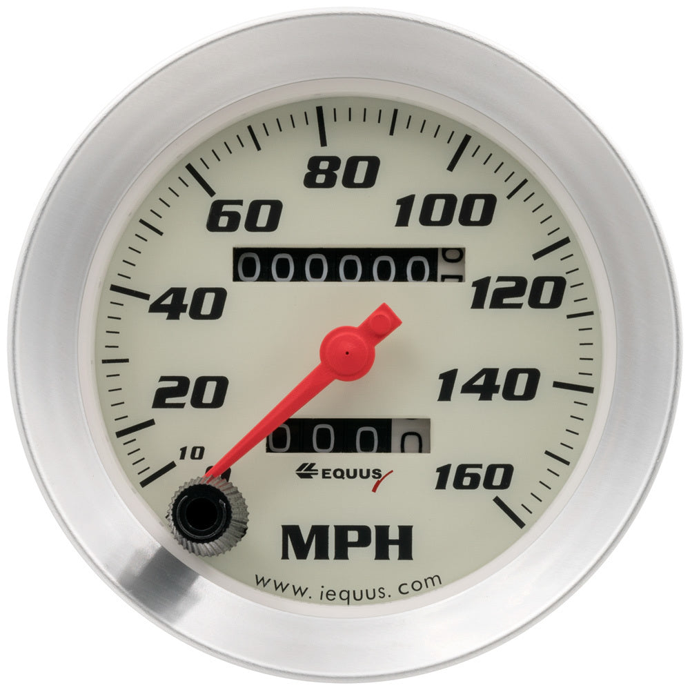 Equus 3-3/8 Dia Speedometer 0-160 MPH Silver