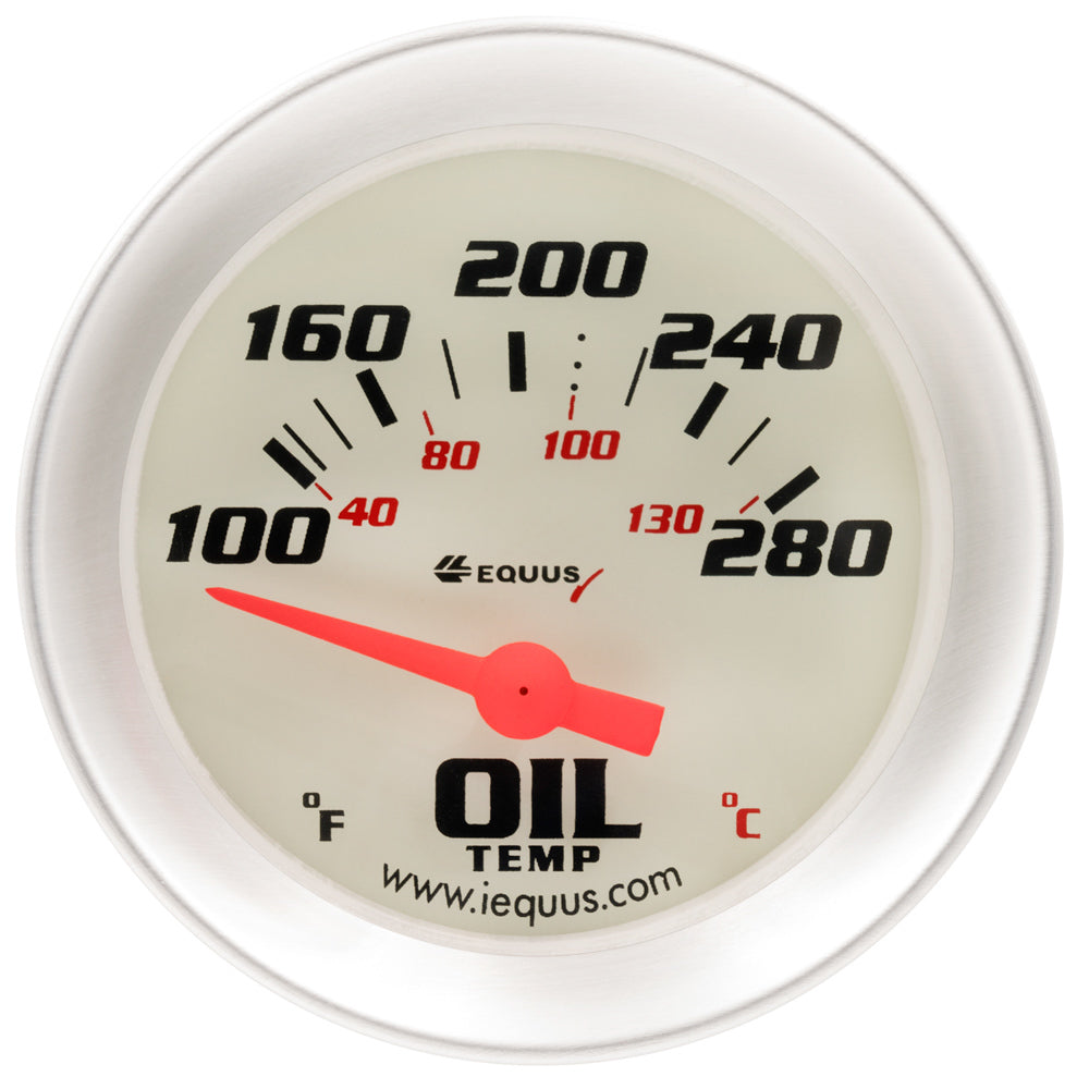 Equus 2.0 Dia Oil Temp Gauge Silver  100-280