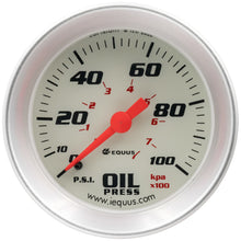 Cargar imagen en el visor de la galería, Equus 2.0 Dia Oil Pressure Gauge Silver  0-100psi