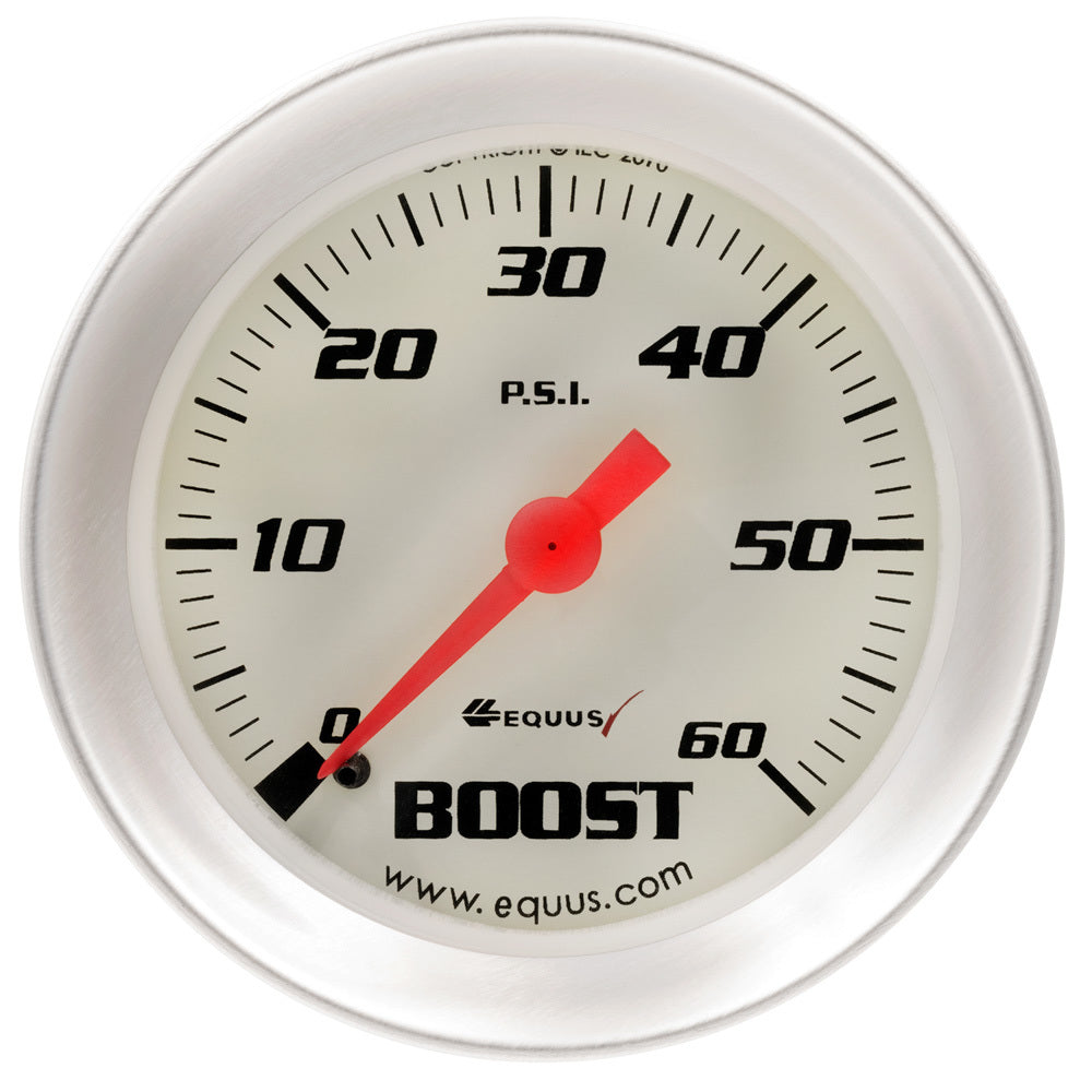 Equus 2.0 Dia Boost Gauge Silver  60psi