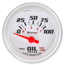 Cargar imagen en el visor de la galería, Equus 2.0 Dia Oil Pressure Gauge Silver  0-100psi