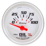 Equus 2.0 Dia Oil Pressure Gauge Silver  0-100psi