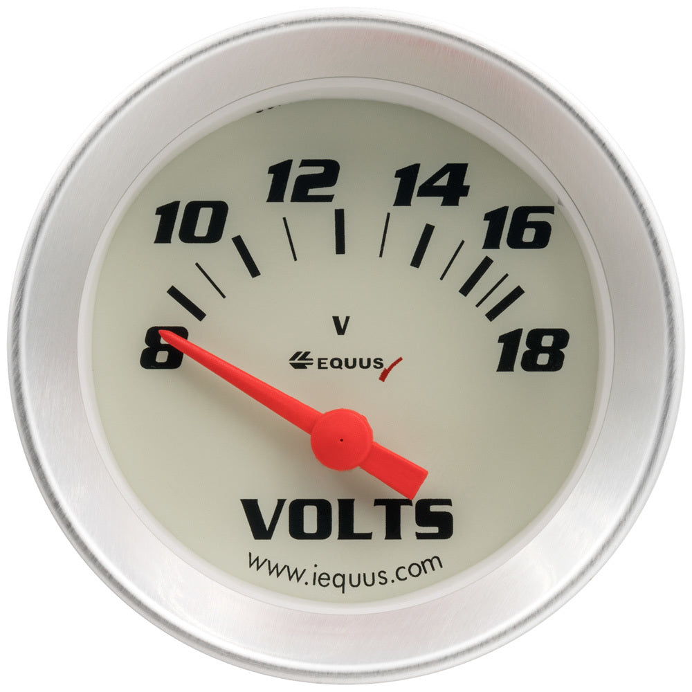 Equus 2.0 Dia Voltmeter Gauge Silver 8-18 Volts