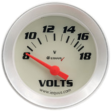 Cargar imagen en el visor de la galería, Equus 2.0 Dia Voltmeter Gauge Silver 8-18 Volts