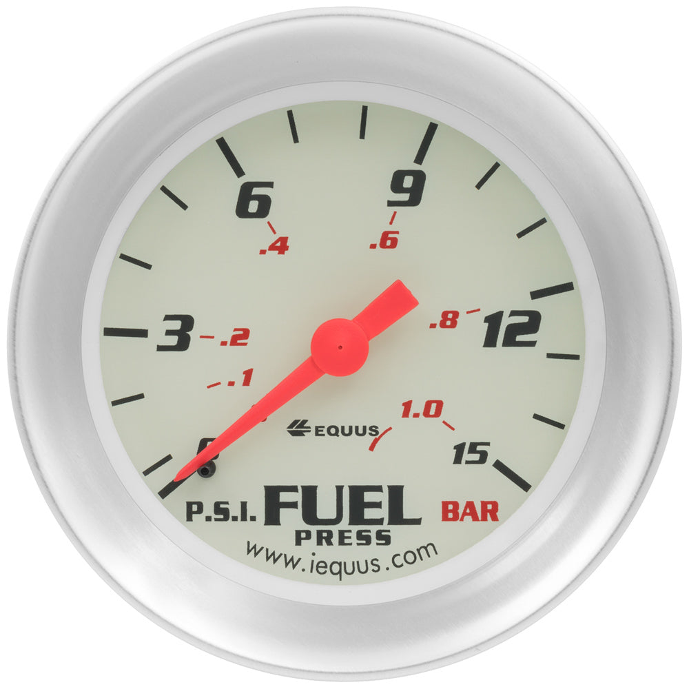 Equus 2-5/8 Dia Fuel Pressure Gauge 0-15 Psi