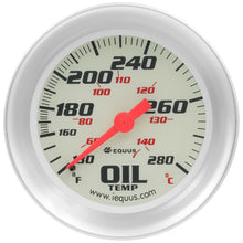 Cargar imagen en el visor de la galería, Equus 2-5/8 Dia Oil Temp Gauge Silver  130-280