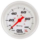 Equus 2-5/8 Dia Oil Pressure Gauge Silver  0-100psi