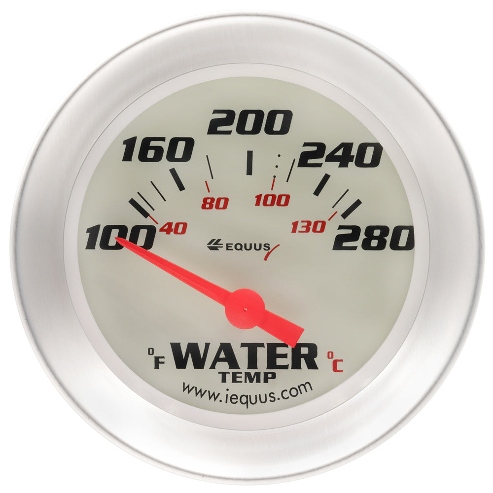 Equus 2-5/8 Dia Water Temp Gauge Silver  100-280