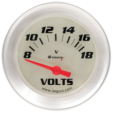 Cargar imagen en el visor de la galería, Equus 2-5/8 Dia Voltmeter Gauge Silver 8-18 Volts