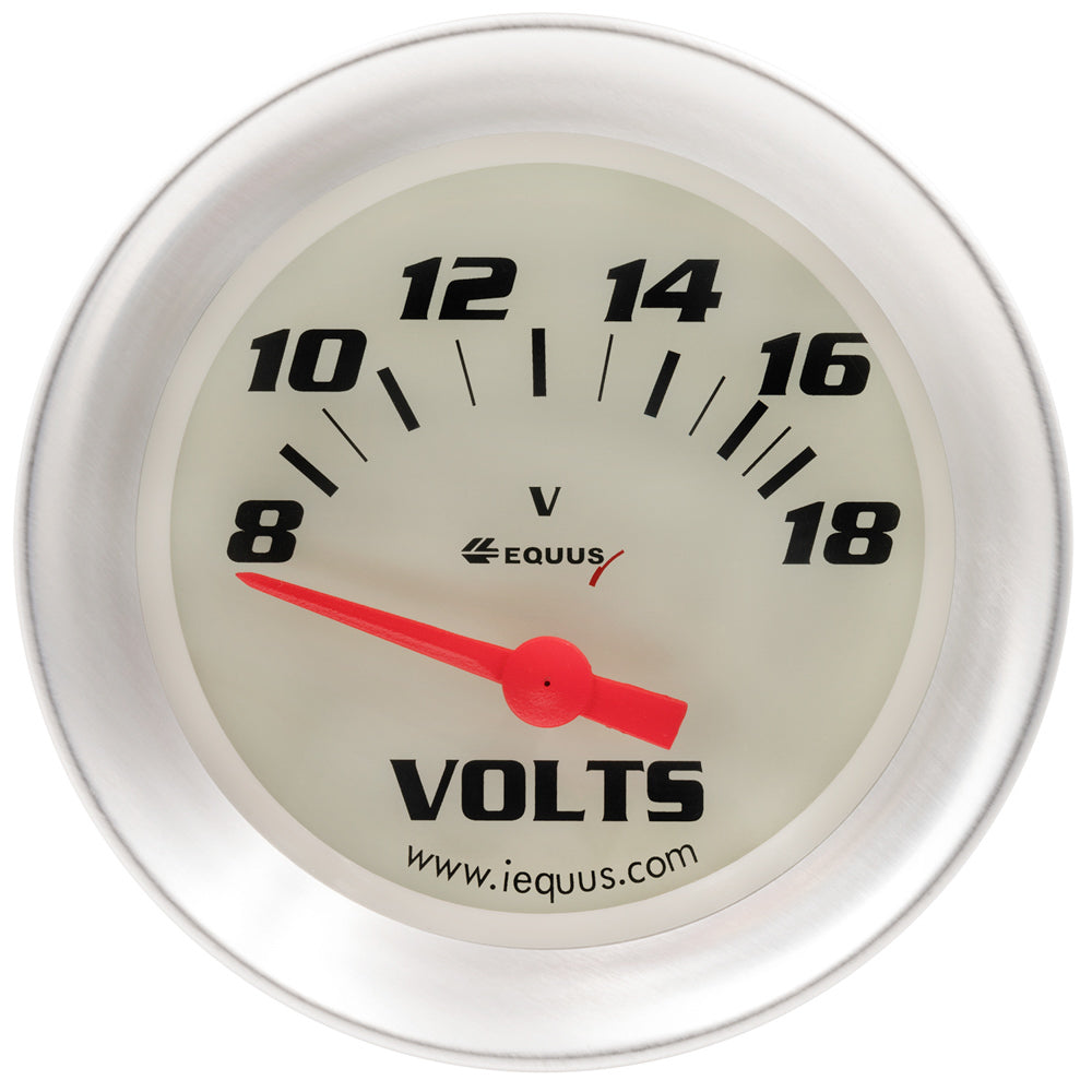 Equus 2-5/8 Dia Voltmeter Gauge Silver 8-18 Volts