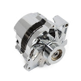 Chrome GM CS130 Style 160 Amp Alternator with Serpentine Pulley