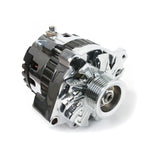 Chrome GM CS130 Style 220 Amp Alternator with Serpentine Pulley