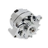 Chrome Ford 1G Style 110 Amp Alternator with V-Belt Pulley