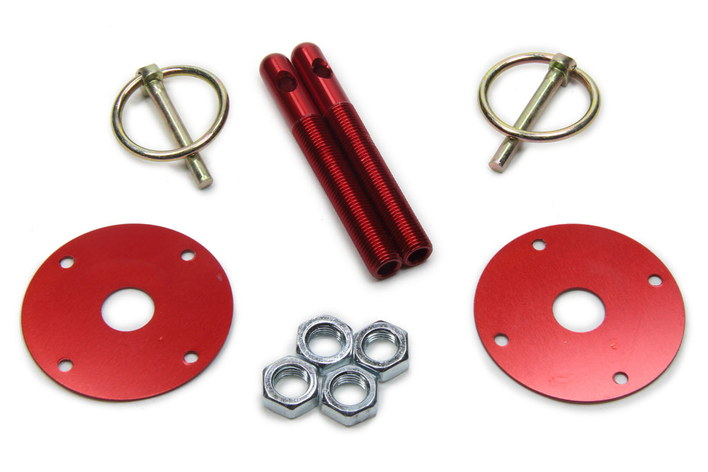 Five Star Fabricating Hood Pin Kit  3/8in Alum Red 2-pack