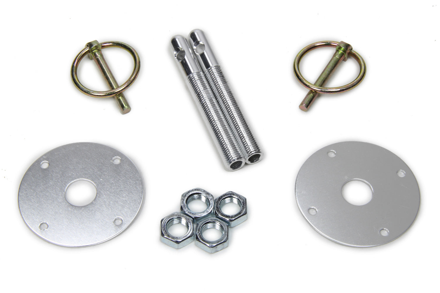 Five Star Fabricating Hood Pin Kit  3/8in Alum Silver 2-pack