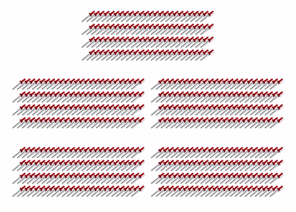 Five Star Fabricating Sml Hd Rivet Red Multi-Grip 500pk