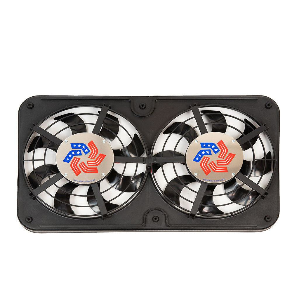 Flex-A-Lite Dual 12-1/8in Lo Profile puller Fans w/Controls