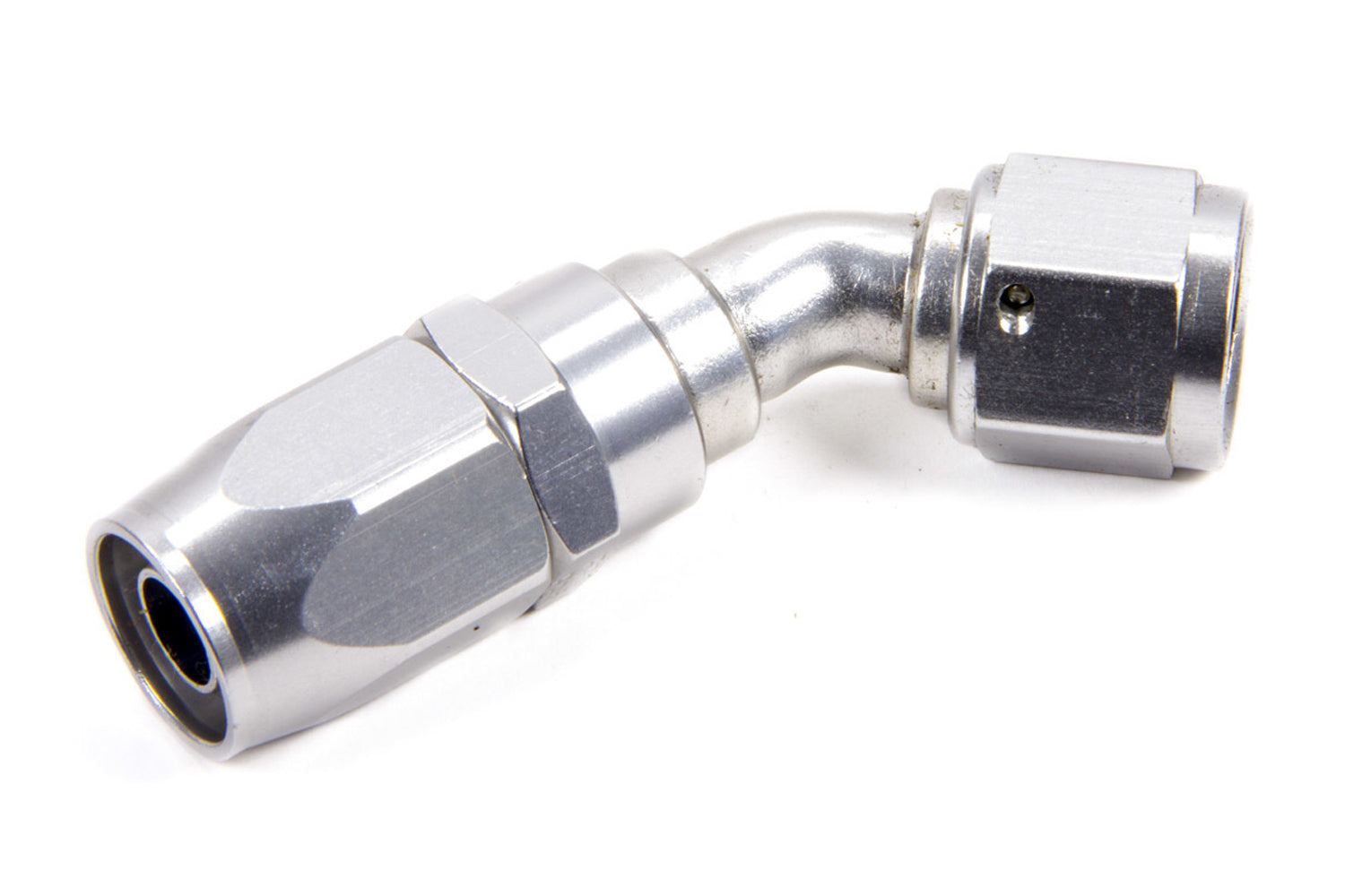 Degree Power Flow Hose End - Clear Anodized Aluminum -12 AN Female Swivel