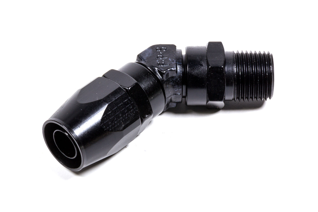 #10 45-Degree Black Aluminum Hose End for Secure Leak-Free Connections