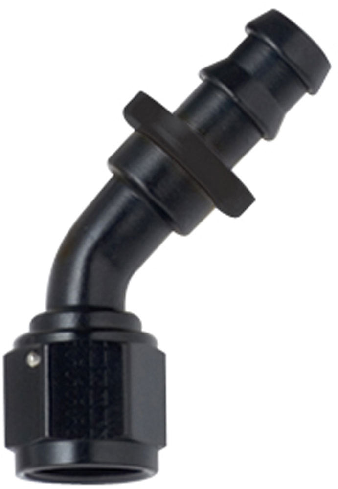Fragola Performance Systems Hose Fitting #4 45 Deg Push Lock Black