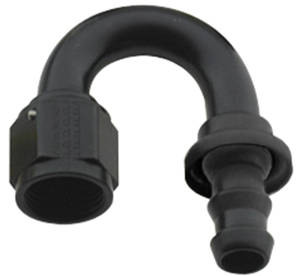 Fragola Performance Systems Hose Fitting #6 180 Deg Push Lock Black