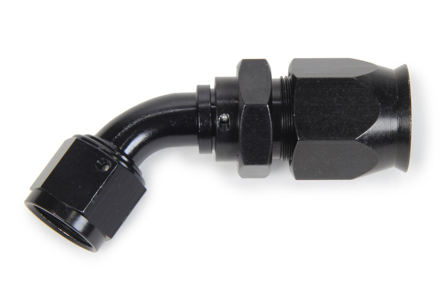 Black Aluminum Swivel Race-Rite Hose End Fitting - 60 Degree