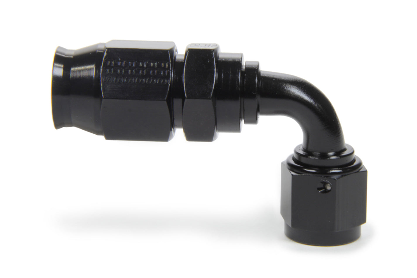 90-Degree Swivel Hose End Fitting - Black Anodized
