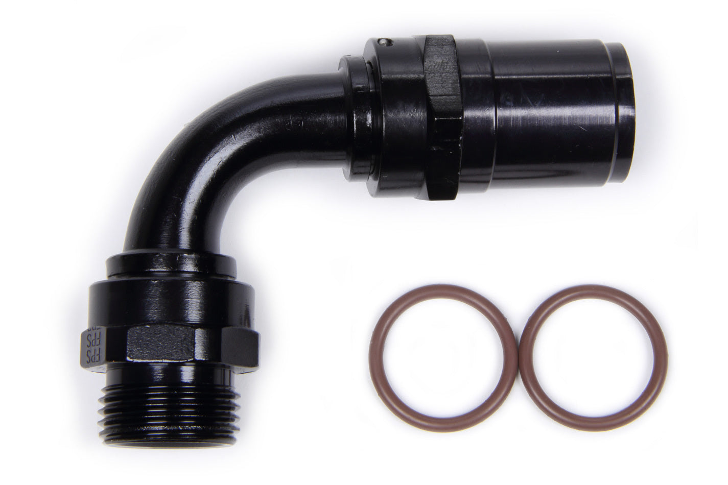 Degree Crimp-On Hose End - Black Anodized Aluminum