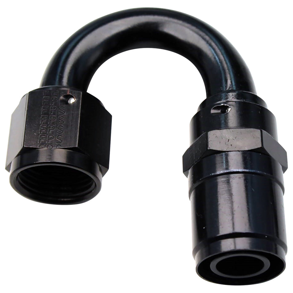 Black Anodized 180-Degree Crimp-On Hose End