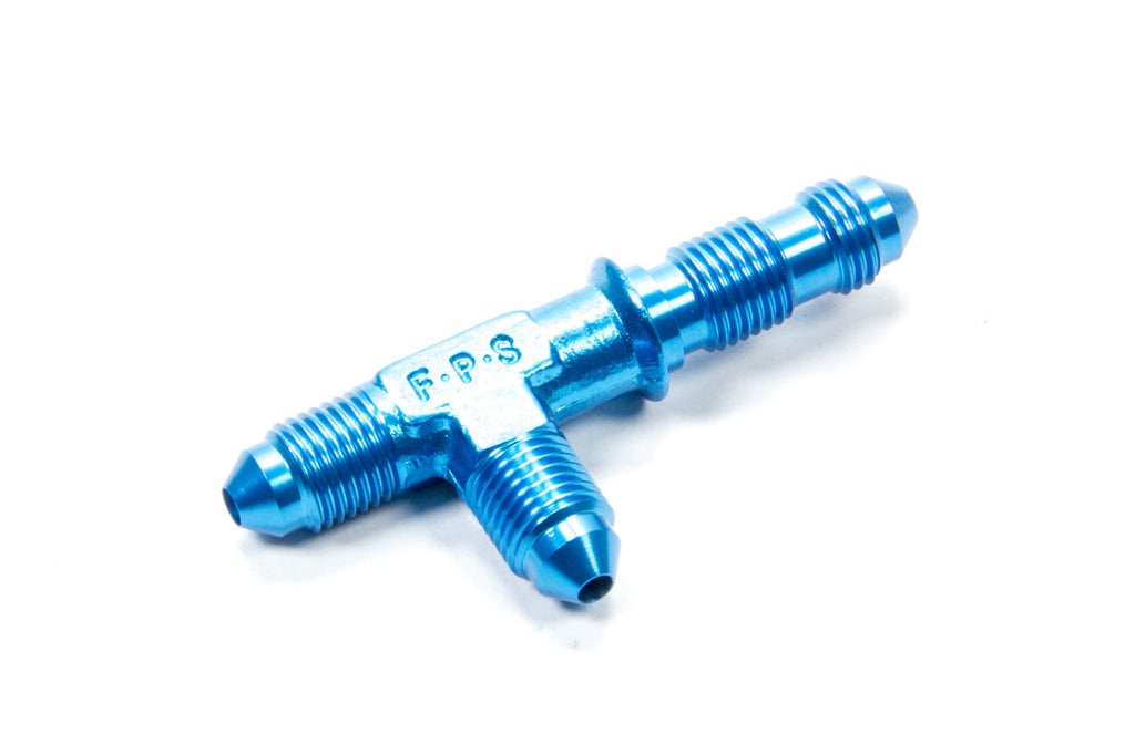 Aluminum Bulkhead Tee Fitting - Blue Anodized (x3 AN Male)