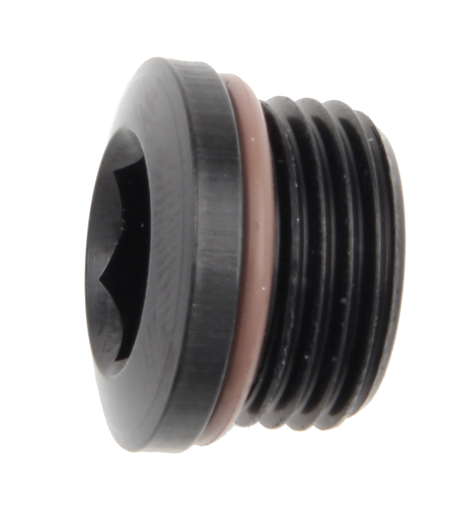 Aluminum Black Anodized O-Ring Hex Socket Port Plug