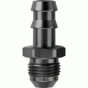 Straight Hose Barb Fitting in Black Aluminum