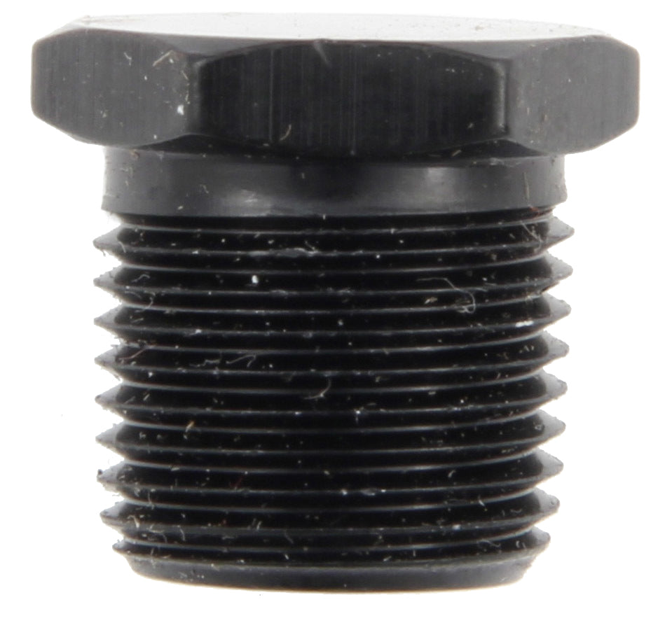 Tapón de tubo hexagonal MPT de 3/8" de Fragola Performance Systems, color negro