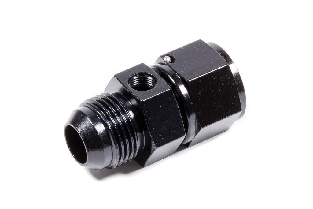 Inline Gauge Adapter 12AN Female to 12AN Male, 1/8" NPT Port, Black Anodized